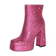 Women Pink Rhinestone Platform Ankle Boots Square Toe Chunky High Heels Block Heel Fuchsia Crystal Booties Boo Type: Modern Boots Shaft Material: Synthetic Outsole Material: RUBBER Upper Material: Synthetic Origin: Mainland China Season: Spring/Autumn Insole Material: PU Heel Type: Square heel Lining Material: Synthetic Boot Height: Knee-High Item Type: BOOTS Fashion Element: zipper Department Name: ADULT Toe Shape: Square toe Heel Height: Med (3cm-5cm) With Platforms: No1005006012027426 Style: sexy is_handmade: Yes Pattern Type: Solid Fit: Fits true to size, take your normal size Closure Type: ZIP Heel Height: 12 CM Platform Height: 3.5-4 CM Important Note（size) 1.Please noted size will have 1-5mm error as handmade.onlymaker shoes are all handmade2.if your foot fat or wide,please choose o Heels Block Heel, Heels Block, Modern Boots, Boots Square Toe, Square Toe Heels, Chunky High Heels, Pu Heels, Women Pink, Platform Ankle Boots