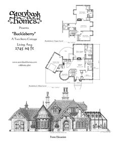 the floor plan for this house is shown in black and white, with two story houses on