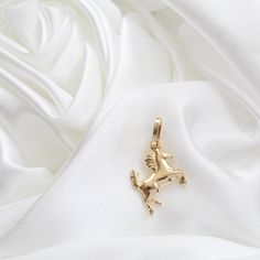 "14K Gold Horse Pendant, 14K Solid Gold Horse Necklace Charm, 14K Gold Horse Necklace Charm, A gift to Horse Riders, 14K Dainty Horse Pendant Can be worn with other necklaces, great for layers. A Perfect 14K Gold gift. . . . * Chain: Sold Separately * Chain: Not Included * Stamp: Real 14k Gold * Never gold filled or plated * Packaged With Free Gift Box * A perfect gift for everyone. . . . * Pendant measurement including the bail: (23 x13 mm) . . . If you have any questions, just hit the \"Messag Horse Pendant, Gold Horse, Horse Necklace, Horses Pendant, Gold Gift, Necklace Charm, Horse Rider, Free Gift, Charm Necklace