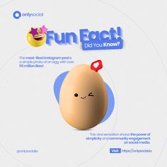 an egg with a red bow on it's head and the words fun fact did you know?