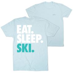 Wear your favorite skiing design on the BACK of your shirt with a smaller design on the front. Show off your skiing pride with this bold and stylized short sleeve skiing t-shirt. It's a great skiing gift idea for any skier who just can't get enough of that skiing lifestyle. It makes for the perfect end of season gift or any special occasion. Coming in a variety of colors and unique designs these are a great wardrobe collection. Ski Shirt, Athletic Lifestyle, Skiing Aesthetic, Ski Shirts, Ski Decor, Ski Gifts, Ski Club, Retro Ski, Design Light