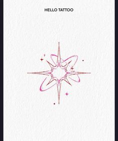 the cover to hello tattoo, with pink ink on white paper and stars in the center