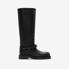 Leather Saddle Tall Boots in Black - Women | Burberry® Official Saddle Boots, Burberry Boots, Knight Design, Blue Bride, Holdall Bag, Ballerina Pumps, Personalized Gifts For Kids, Metallic Bag, Pump Sandals