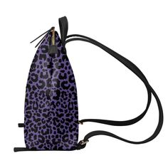 Meet our Purple Leopard Print PU Backpack Purse - where style meets functionality. Glide through your day with confidence, rain or shine, as its waterproof PU leather keeps your essentials dry and secure. The black leopard spots on a radiant purple background add an edgy flair, ensuring you stand out effortlessly.Crafted with precision, our backpack boasts a smooth zipper strap and impeccable production, delivering durability with a fashionable twist. Slip into a world of comfort with its soft, Purple Leopard Print, Purple Purse, Purple Leopard, Purse Backpack, Photo Proof, Leopard Spots, Rain Or Shine, Purple Background, Black Leopard