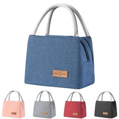 four colors tote bag with handles