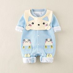 Cat Pattern Jumpsuit for Baby - PrettyKid Fancy Short Dresses, Animal Sweater, Cool Baby Clothes, Trendy Baby Clothes, Rompers For Kids, Small Clothes, Jumpsuit Pattern, Cat Clothes, Cat Pattern