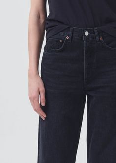 Our best-selling 90's Jean with the much-requested cropped inseam. This decade inspired mid-rise is designed to sit relaxed at the waist with an easy fit through the hips into a classic, loose straight leg. Style back to anything and everything. Crafted in our signature Organic Cotton, this pair will only get softer with each wear.For the full-length version, shop the 90's Jeans. This fit is intended to be relaxed. Size down for a higher, closer fit. Looks Like: Washed black with a finished but 90s Jeans, Product Development, New Wardrobe, Cropped Jeans, Stretch Denim, Mid Rise, Full Length, Around The World, Straight Leg