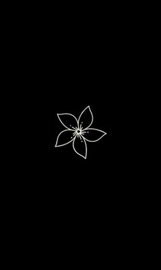 a black background with a white flower in the center and an outline on the bottom