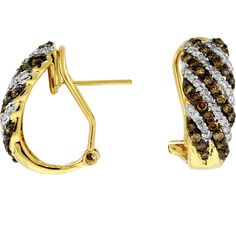 Royal 14K Yellow Gold Diamond & Mocha Diamond Earrings - 1.02 Carat Total Diamond Weight Gold Diamond Earrings, Royal Jewelry, Stunning Earrings, Elegant Earrings, Luxury Accessories, Diamond Stone, Elegant Style, Diamond Shapes, Modern Woman