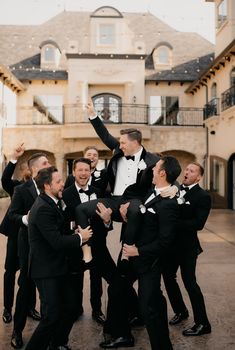 Groomsmen wearing classic black tux on wedding day at knotting Hill place european style wedding venue Wedding With Bridesmaids And Groomsmen, Groomsmen Photo Ideas Funny, Grooman Photos, Game Day Groomsmen Pictures, Bridesmaid Groomsmen Photos, Groomsmen Game Day Pics, Game Day Wedding Pictures Groomsmen, Groomsmen Aesthetic, Groomsman Pictures