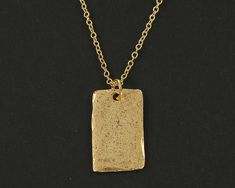 Simple Gold Rectangle Necklace Modern Minimalist Contemporary - Etsy Rectangle Necklace, Distressed Texture, Minimalist Contemporary, Rustic Jewelry, Modern Necklaces, Geometric Pendant, Gold Geometric, Simple Necklace, Gold Texture