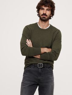 Italian Merino Crew-Neck Sweater | Banana Republic Merino Wool Crew Neck Sweater For Layering, Soft Knit Merino Wool Sweater With Crew Neck, Soft Knit Merino Wool Crew Neck Sweater, Casual Merino Wool Crew Neck Sweater, Crew Neck Merino Wool Sweater With Double-needle Sleeve, Sheep Fabric, The Sheep, Hip Length, The Land