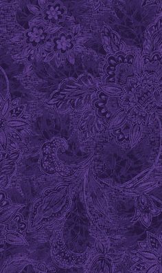 an intricate purple background with flowers and leaves on the side, in shades of blue