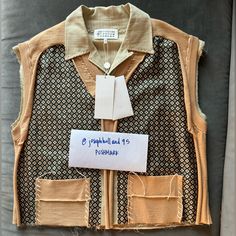 Brand New With Tags, Never Worn. Really Nice Conversation Piece. The Top Is Cropped So It Sits Right Above The Pant Line. Raw Edges. Women’s Sz It 44/Us 8 Designer Beige Cotton Tops, Designer Beige Short Sleeve Tops, Deconstructivism, Drip Drip, Shirt Vest, Swaggy Outfits, Martin Margiela, T Shirt Vest, Fashion Sewing