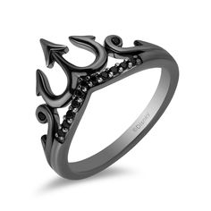 Have confidence in being different. Take it from the popular sea witch, Ursula. Add this ring to your jewelry collection and let it remind you always to be the confident woman that you need to be. Crown your finger with this Enchanted Disney Fine Jewelry Black Rhodium over Sterling Silver with 1/10 CTTW Black Diamond Ursula Trident Ring be not afraid to be unapologetically yourself. Disney Engagement Rings, Enchanted Disney, Enchanted Disney Fine Jewelry, Disney Fine Jewelry, Diamond Fashion Rings, Jewelry Black, Disney Jewelry, Black Diamonds, Black Rhodium