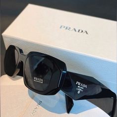 Prada Glasses, Two In Stock: Black & White. Designer Black Sunglasses With Uva Protection, Glasses Prada, Prada Glasses, Glasses Accessories, Black Color, White Black, Prada, White And Black, Black White