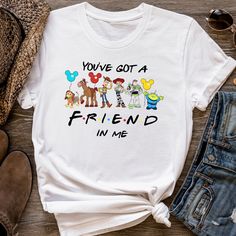 Disney You've Got A Friend In Me Shirt, Disney Characters Shirt Disney Character Shirts, Homecoming Floats, Friends Characters, Birthday Planning, Tshirt Print, Shirts Tops, Disney Characters, Things To Sell, How To Plan