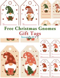 christmas gnome gift tags with free printables