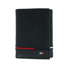 BeltOutlet.com - Tommy Hilfiger Men's Leather Leif RFID Trifold Wallet with Double ID Black Trifold Wallet For Business, Modern Black Trifold Wallet, Business Trifold Wallet With Rfid Blocking, Tommy Hilfiger Wallet, Comfy Pjs, Men's Wallets, Flip Out, Tommy Hilfiger Logo, Rain Gear