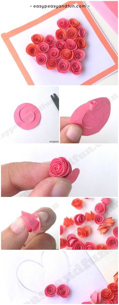 how to make paper flowers with buttons and glues - step by step instructions on how to make them