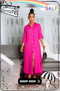 Spring Shirt Dress Casual Collared Maxi Dress For Vacation, Casual Long Sleeve Shift Shirt Dress, Long Casual Shirt Dress For Spring, Casual Long Shirt Dress For Spring, Shift Fit Long Sleeve Shirt Dress For Vacation, Long Sleeve Shift Shirt Dress For Vacation, Long Sleeve Shift Midi Dress For Daywear, Chic Long Shirt Dress For Summer, Elegant Pink Shirt Dress For Summer