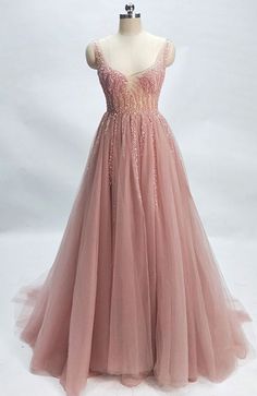 Smoking pink tulle V neck crystal see through Pink Tulle Ball Gown For Prom, Pink Tulle Evening Dress For Prom, Pink Tulle Evening Dress For Prom Season, Pink Tulle Gown For Prom Season, Pink Floor-length Gown With Illusion Neckline, Pink Floor-length Dress With Illusion Neckline, Pink Evening Gown With Illusion Neckline, Pink Tulle Ball Gown For Prom Season, Pink Floor-length Evening Dress For Prom Season