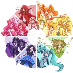 the seven princesses are all different colors