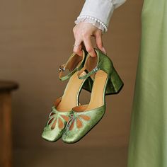 CHIKO Berkley Square Toe Block Heels Pumps Shoes Green Block Heel Shoes With Buckle Closure, Chic Green Low Block Heels, Green Square Toe Party Heels, Chic Green Square Toe Heels, Summer Square Toe Block Heels With 4-inch Heel, Swag Shoes, Pump Shoes, Wedding Shoes, Block Heels