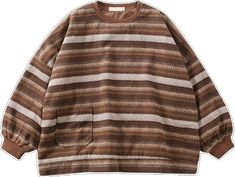 Comfortable Brown Tops For Fall, Vintage Striped Sweater, Tie Dye Jackets, Waffle Sweater, Striped Sweater, Stripe Sweater, Fleece Jacket, Sweater Hoodie, Vintage House