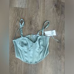 Zara Faux Leather Corset Tank Top Color: Mint Green/Blue Size: M Brand New With Tag Condition: Brand New Willing To Negotiate $! Leather Tank Top, Corset Tank Top, Knitted Crop Tank Top, Denim Tank Top, Zara Tank Top, White Crop Tank, White Crop Top Tank, Denim Tank, Crop Top Designs