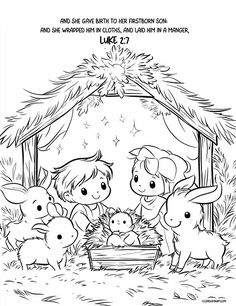 the birth of jesus and his family coloring page for children to print out on christmas day