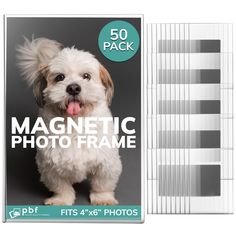 a pack of 50 magnets with a dog on it's front and back