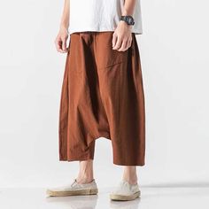 Japanese Harem Pants | Eiyo Kimono Plus Size Harem Pants, Hakama Pants, Sukajan Jacket, Linen Harem Pants, Casual Linen Pants, Male Kimono, Japanese Harajuku, Just Style, Model Look