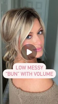 3,119 likes, 183 comments - rachelbowling on February 15, 2024: "Low messy “bun” with volume...  Don’t pull the hair all the way through, and wrap it around itself! Don’t pull the hair too tight. Add a couple of bobby-pins to the sides to secure any shorter layers, but it also adds volume when you push them up!  It’s ok if it’s not perfect! It’s a called a “messy bun” for a reason 😘 Be sure to follow along for more simple beauty tips!". Side Bun Hairstyles, Easy Messy Bun, Makeup Bridesmaid, Easy Updo Hairstyles