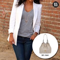 Mode Tips, Elegante Casual, Mode Casual, Beauty And Fashion, Blazer Outfits, White Jacket