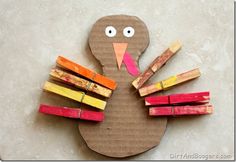 a turkey made out of popsicle sticks