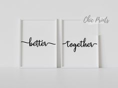 Better Together - Set of 2 bedroom prints - Chic Prints Lavender Bedroom Decor, Lavender Bedroom, Chic Prints, Kitchen Organization Diy, Bedroom Prints, Bed Wall, Metal Hangers, Gift Quotes, Main Bedroom