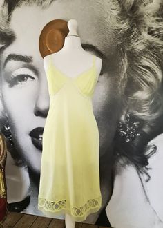 "I am away until the 15th of July all items purchased will be shipped on my return. Alternatively, if you wish to get it before please message me and your item can be sent from France internationally signed for. Thank you. Gorgeous 70's nightgown Excellent condition label is Quaker Lemon with lace trim Measurements laid flat Bust 14\"  Waist 14.5\" Length 39\"" Vintage Sheer Nightgown For Summer, Vintage Summer Nightgown With Spaghetti Straps, Yellow Summer Nightgown, Women's Nightgowns, Nightgowns, Night Dress, Night Gown, Lace Trim, Spaghetti Strap