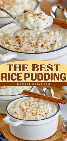 The BEST rice pudding recipe! This Christmas dessert idea is easy to prepare on the stovetop using just 5 ingredients. Rich and extra creamy, this homemade pudding is a delightful sweet treat! Best Rice Pudding, Stovetop Rice Pudding, Creamiest Rice Pudding Recipe, Homemade Rice Pudding, The Best Rice