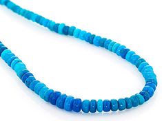 27.00ctw Graduated 3.5-4.5mm Blue Ethiopian Opal Rondelle Bead Strand, Sterling Silver Necklace Measures Approximately .18"W. Magnetic Closure and 2" Extender with Spring Ring Clasp. Blue Single Strand Necklace With Oval Beads, Blue Rondelle Natural Gemstones, Blue Rondelle Gemstone Beads, Blue Hand-strung Round Beads Jewelry, Blue Gemstone Rondelle Beaded Necklace, Blue Gemstone Beaded Rondelle Necklace, Blue Polished Beads Round Jewelry, Blue Polished Round Beads Jewelry, Blue Beaded Rondelle Jewelry