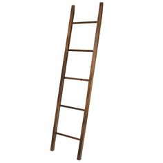 an old wooden ladder on a white background