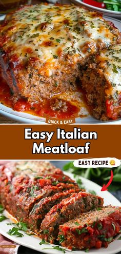 Easy and Delicious Italian Meatloaf Recipe Easy Italian Meatloaf Recipe, Italian Sausage Meatloaf Recipes, Easy Made Italian Meatloaf, Meatloaf With Italian Bread Crumbs, Meatloaf With Marinara Sauce, Ground Beef And Lamb Meatloaf, Best Italian Meatloaf Recipes Ever, Meatball Meatloaf Recipes, Beef And Sausage Meatloaf