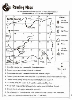 reading maps worksheet for kids to help students learn how to read the map