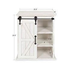 the measurements for an armoire cabinet with sliding doors and shelves on each side,