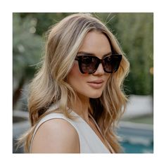 Dakota's distinctive design features a thick-framed square shape, complemented by a subtly winged browline and sleek gold accents, adding a touch of casual luxury. Crafted from ultra-light acetate in versatile neutral tones and paired with crisp polarized lenses, this pair is an instant modern classic that easily elevates any look. Rectangular Cat Eye Sunglasses With Gradient Lenses, Elegant Rectangular Cat Eye Sunglasses For Summer, Elegant Rectangular Cat Eye Sunglasses With Uv Protection, Eye Corner, Frame Square, Casual Luxury, Eyewear Womens, Polarized Lenses, Eye Care