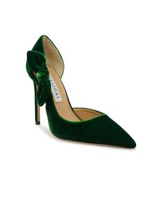 AQUAZZURA VBTHIGP0-VEL-MCH GREEN VELVET  BOW TIE PUMP 105, product code VBTHIGP0-VEL-MCH, style name BOW TIE PUMP 105, color MALACHITE GREEN, material SVELVET, heel 105 MM, season FW24 Green Heels For Gala, Luxury Green Heels For Evening, Chic Green Heels For Cocktail, Luxury Green Heels For Cocktail, Chic Green Heels For Events, Designer Green Heels For Wedding, Elegant Green Heels For Evening, Elegant Green Evening Heels, Green Pointed Toe Heels For Cocktail