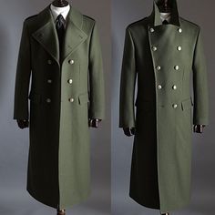 Winter Men's Military Wool Long Jackets Army Green Warm Overcoats Windbreakers | eBay Army Green Aesthetic Outfit, Men Coats Winter, Winter Clothes Aesthetic Men, Suit With Trench Coat, Great Coat Men, Army Look Fashion, Army Outfit Men, Men’s Coats, Clothing Men