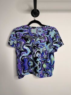 Seller Notes: Crop Top Sample of FRW Merch! ; Condition: New Without Tags; This item is sold directly from Freedom Rave Wear, and might be samples, production units, returned items, or more; Freedom Rave Wear Rave Wear, Purple Green, Blue Purple, Blue And Purple, 50 %, Crop Top, Crop Tops, Tags, Purple