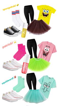 a bunch of different types of clothing and shoes