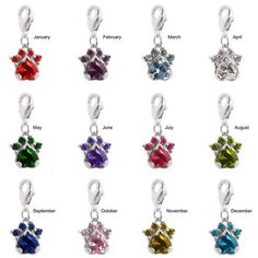 the charms are all different colors and sizes